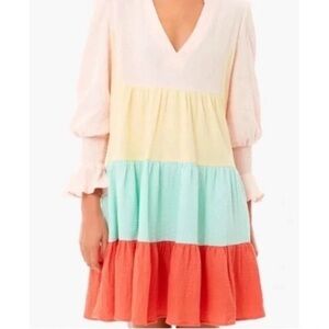 Tuckernuck Pomander Place Kenzo Dress Sorbet Colorblock Gauze Mini